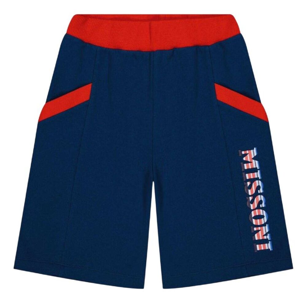 Missoni Childrens/Kids Lettering Sweat Shorts / Navy/Red